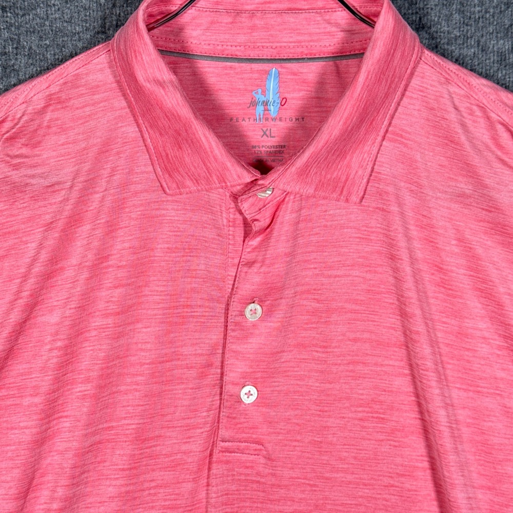 Johnnie-O Polo Shirt Mens XL Pink Featherweight Performance Golf Stretch